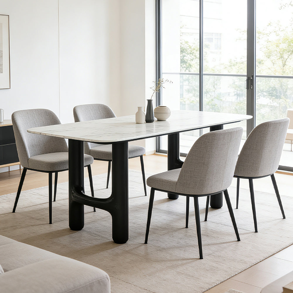 Luxury Stone Elegance Dining Table with Unique Leg Design