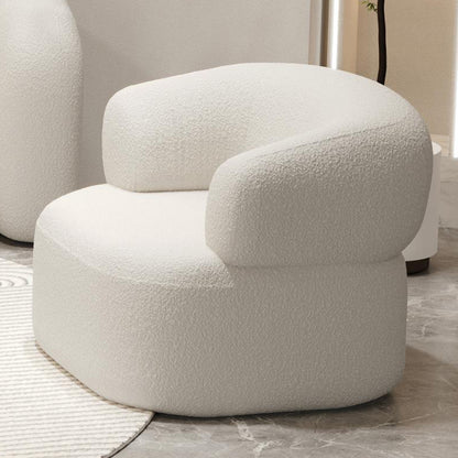 Creamy Teddy Velvet Armchair