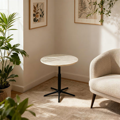 Adjustable Natural Marble Top Round Cabinet