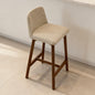 Linen Fabric Solid Wood Leg Bar Stool