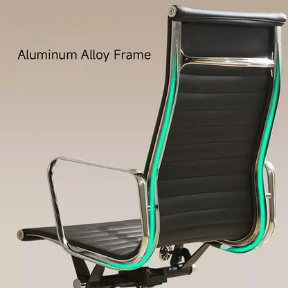 Ergonomic Black Leather Study Chair