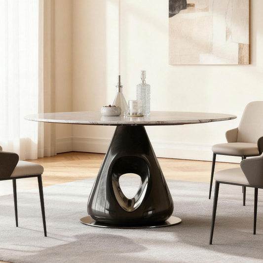 Luxury Stone Dining Table with Fiberglass Base