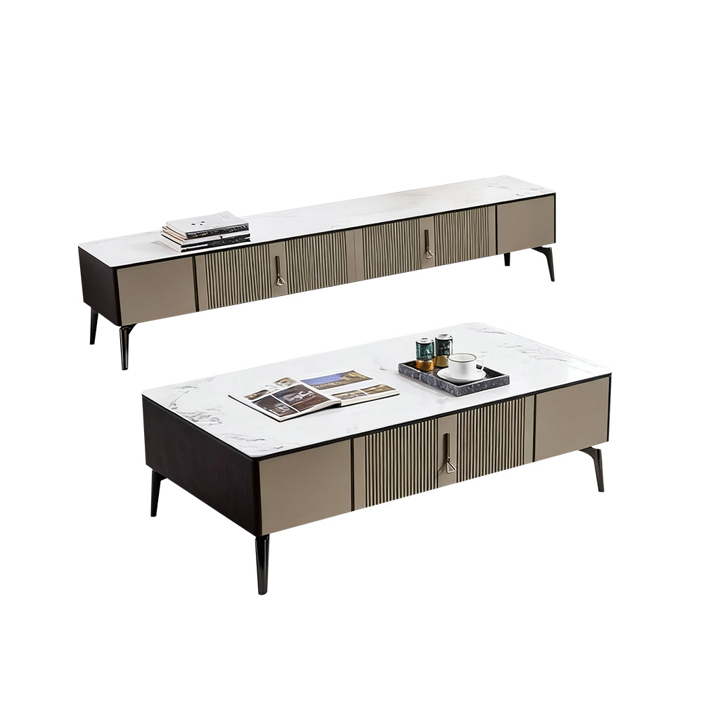 Modern Minimalist Coffee Table and TV Stand Combo
