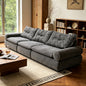 Modern Dark Gray Fabric 3-Seater Sofa with Round Arms