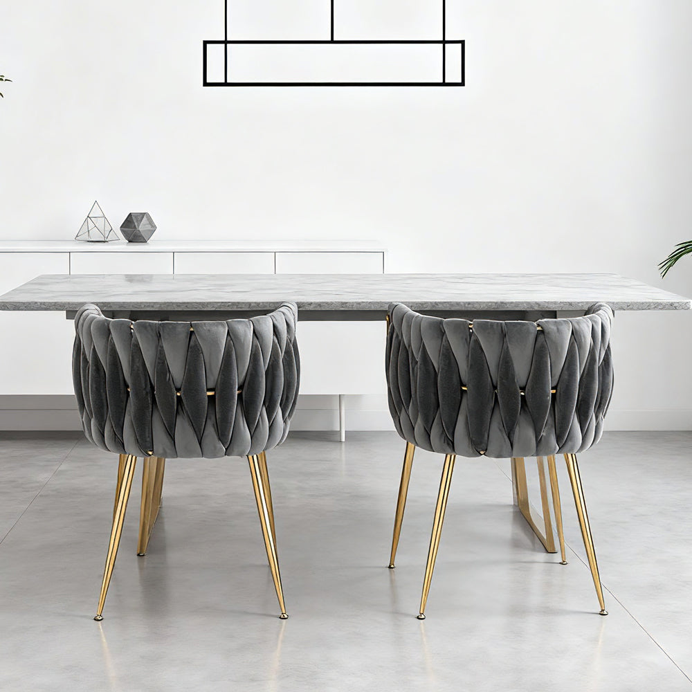 Velvet Dining Chair With Gold Leg