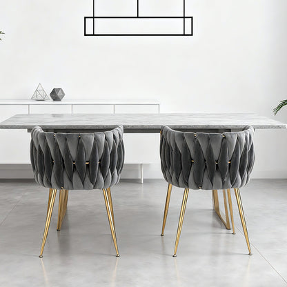 Velvet Dining Chair With Gold Leg