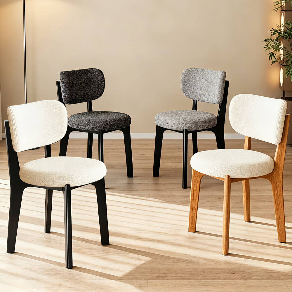 Velvet Fabric Dining Chair with Solid Wood Frame