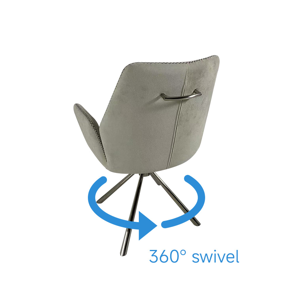Velvet Fabric Elegance Swivel Dining Chair