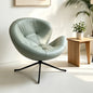 Mint Green Leather Swivel Armchair