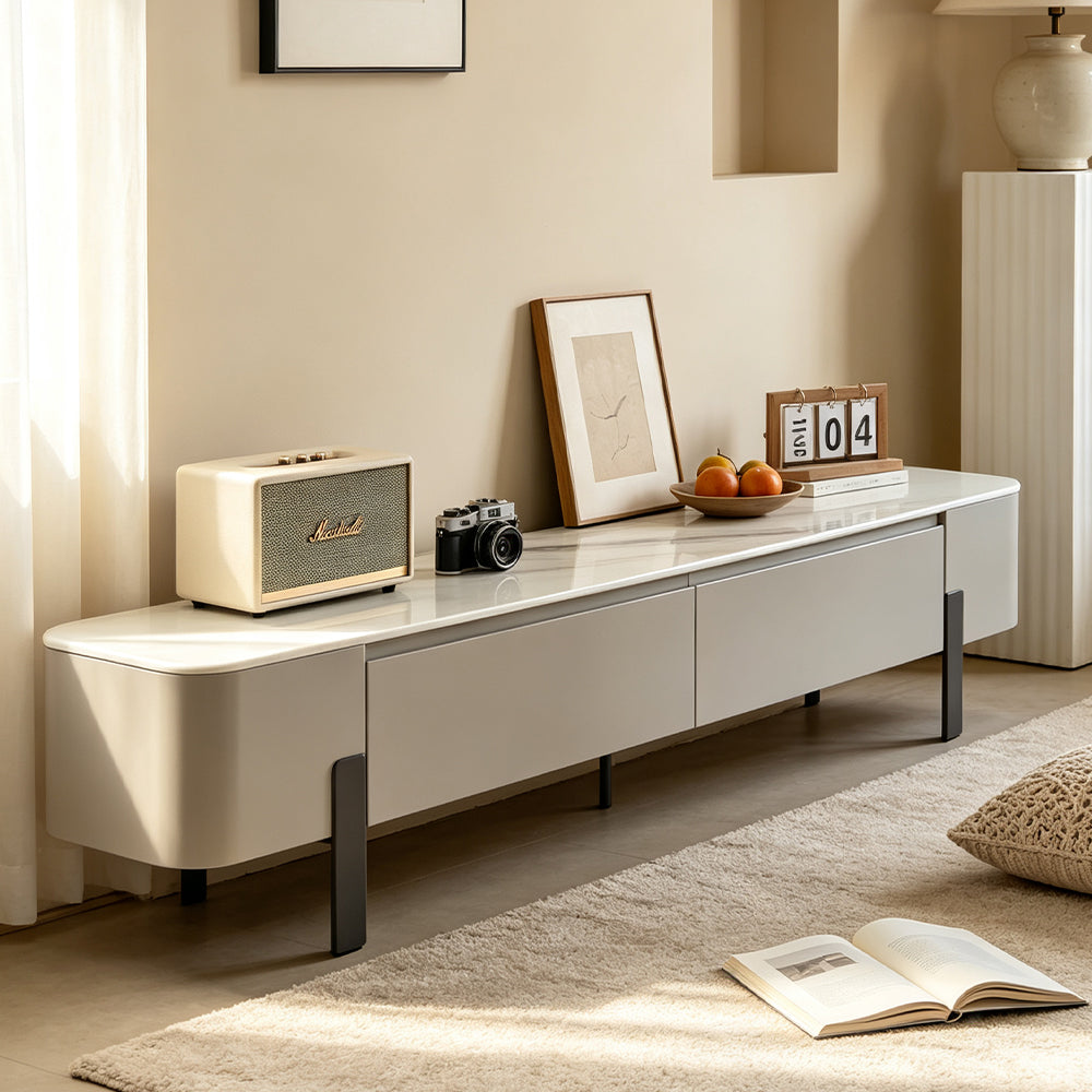 Modern Cream Slate TV Stand