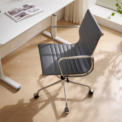 Ergonomic Black Leather Study Chair