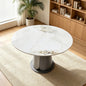 Modern Round Slate Dining Table With Metal Base
