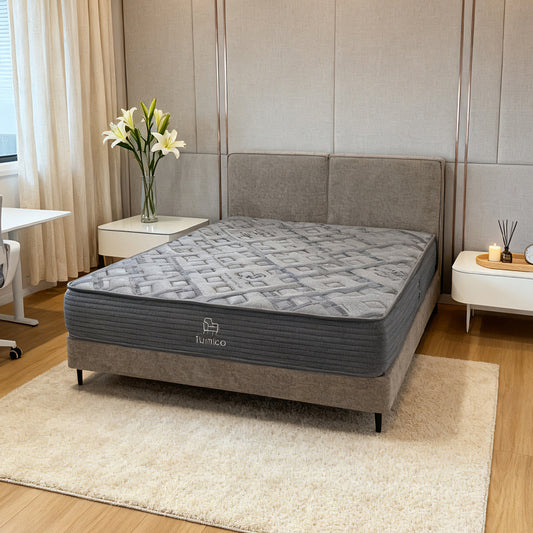 Chenille Block Bed Frame