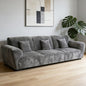 Gray Fabric Upholstered Straight 3 Seater Sofa