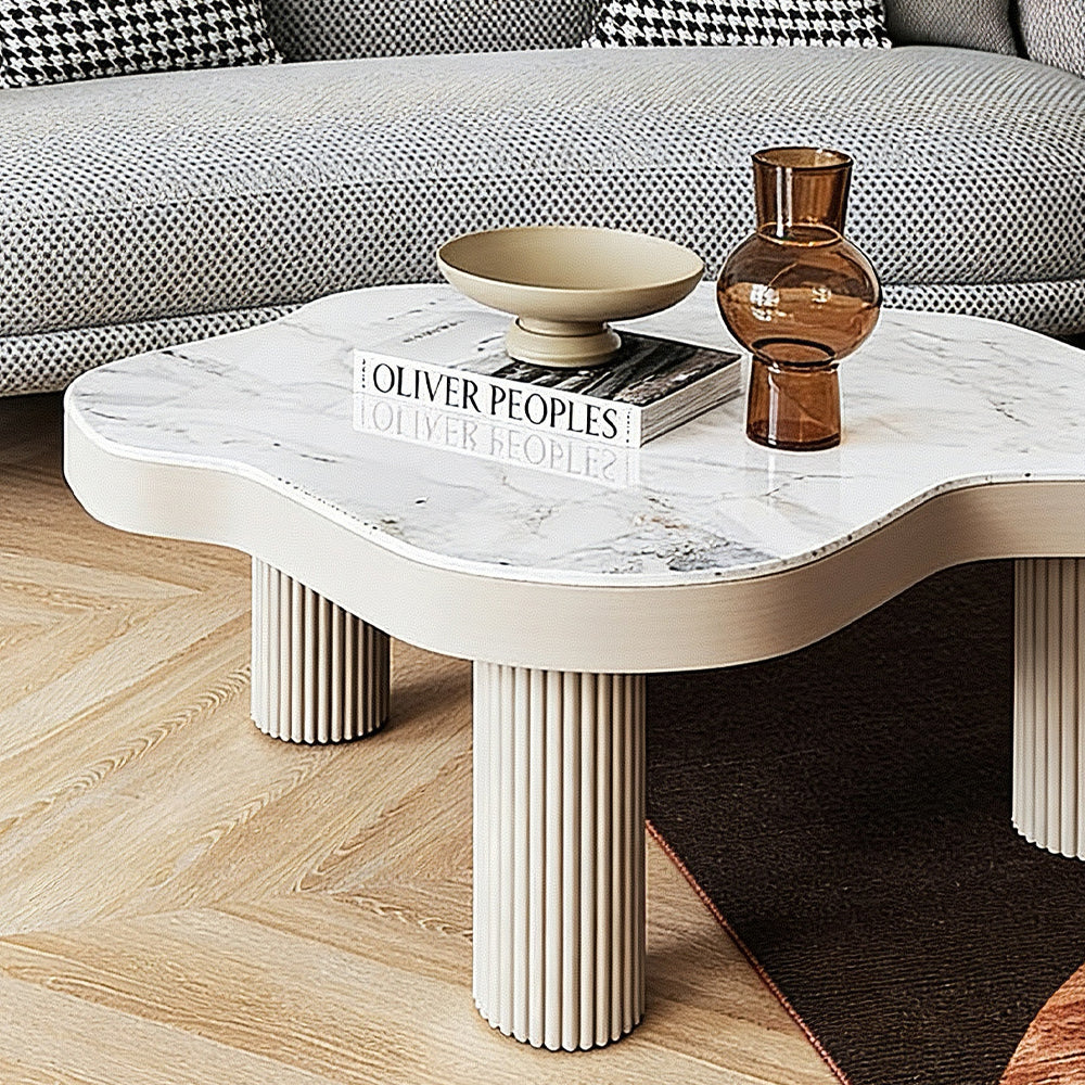 Cloud-shaped Irregular Slate Top Coffee Table