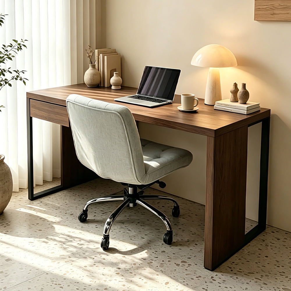 Modern Minimalist Wooden Desk With Office Chair Set