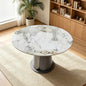 Modern Round Slate Dining Table With Metal Base